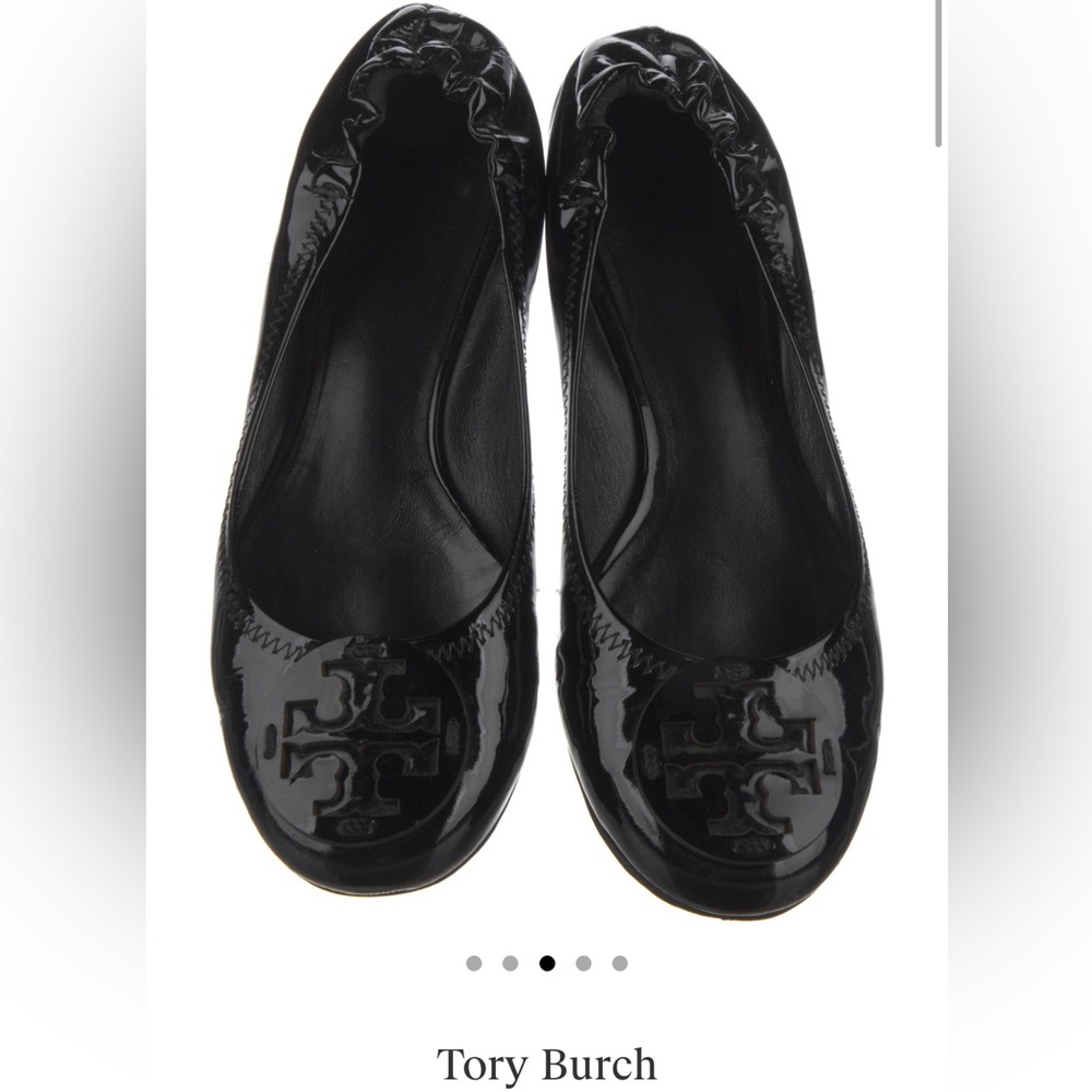 Tory Burch Black Patent Leather Flats Size 7